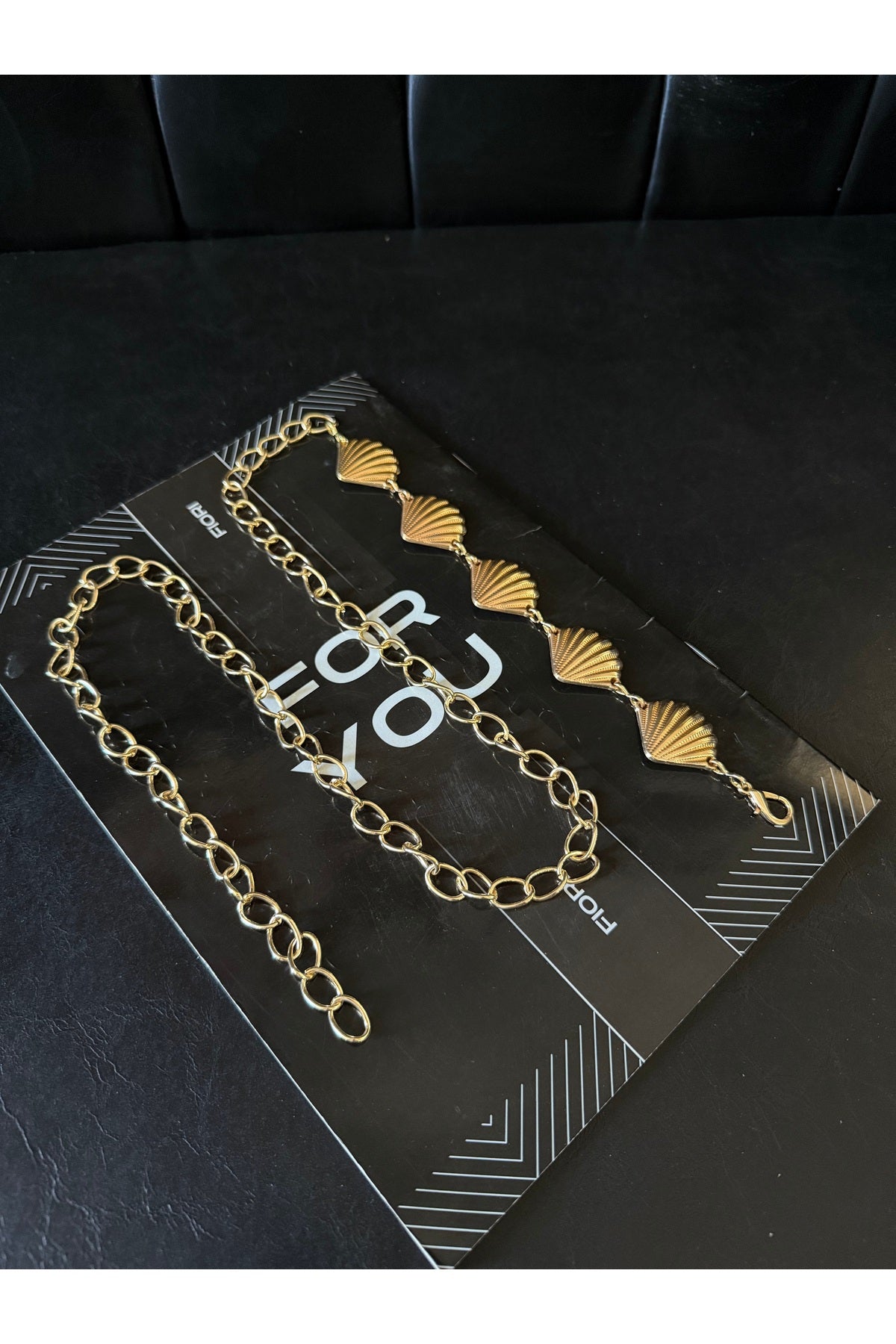 Gold Detaylı İsridye Zincir Kemer Bel Kemeri,Elbise Kemeri,Etek Kemeri,Pantolon Kemeri
