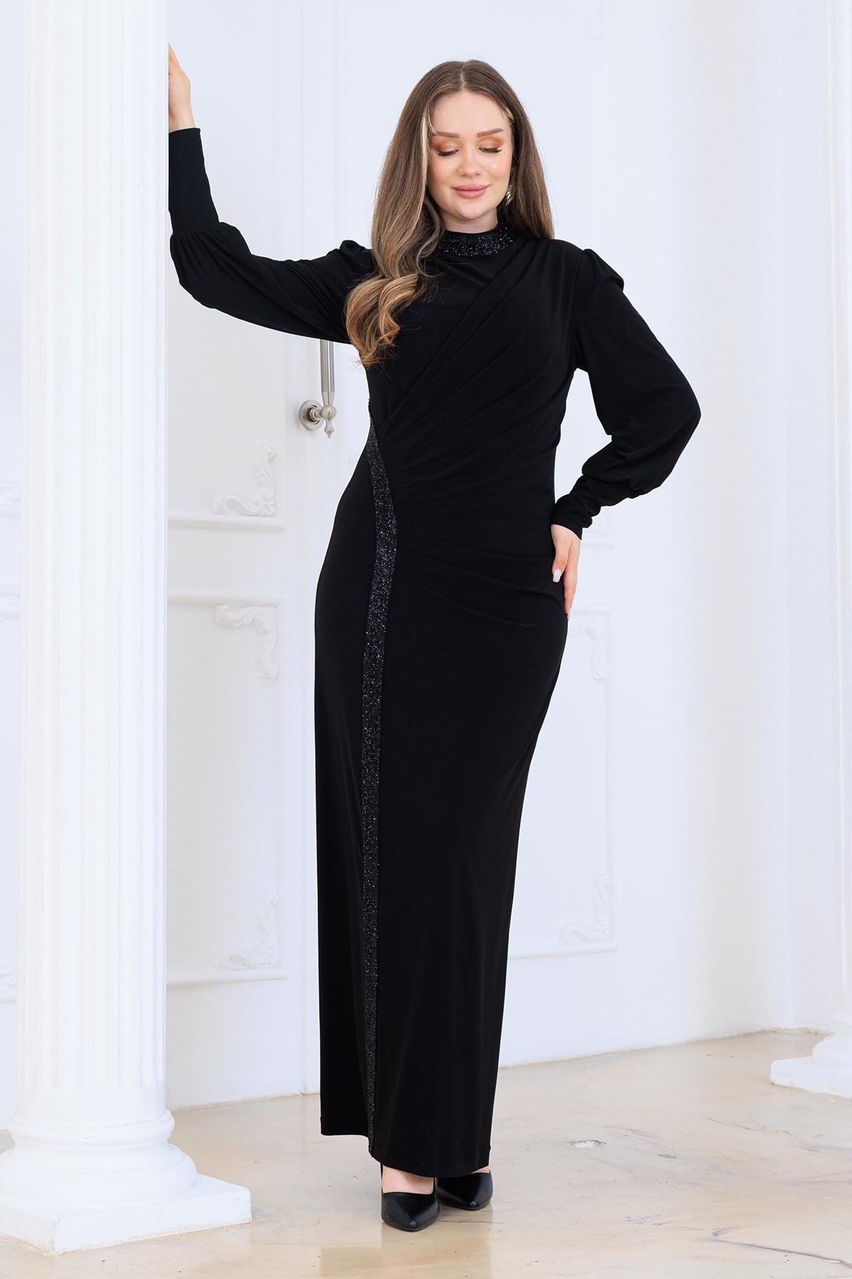 Eleni̇ Taşli Tesettür Abi̇ye Elbi̇se