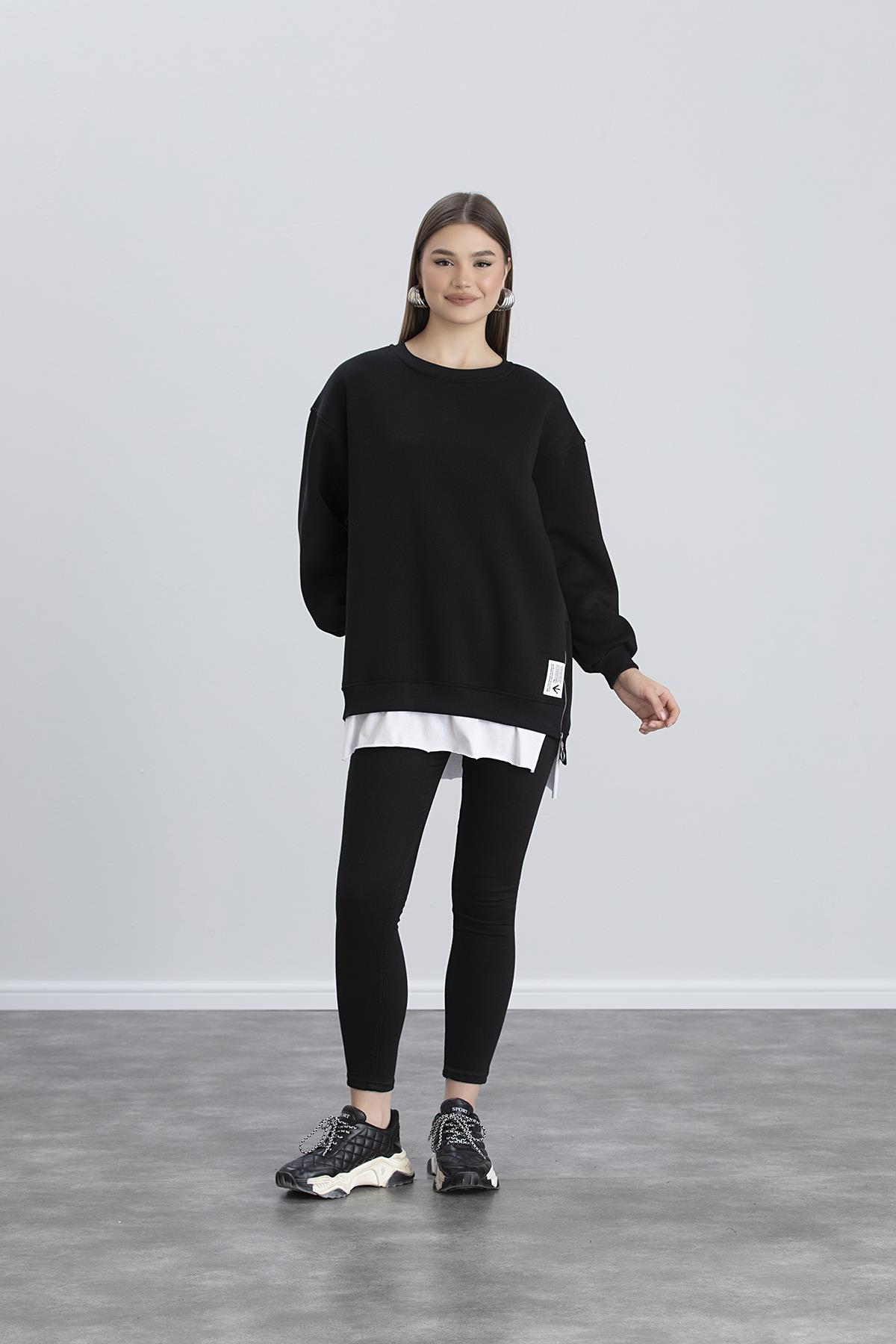 Işşil 7000-Üç İplik Penye Yünlü Kadın-Kız Sweatshirt