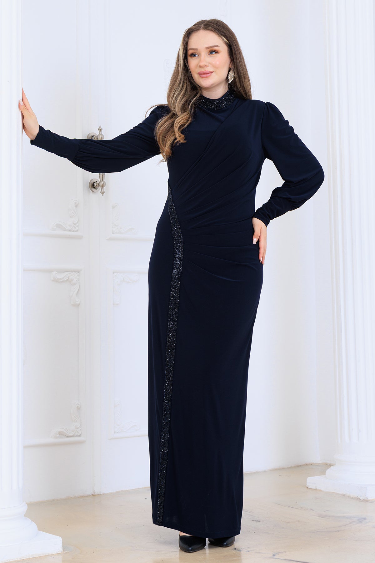 Eleni̇ Taşli Tesettür Abi̇ye Elbi̇se