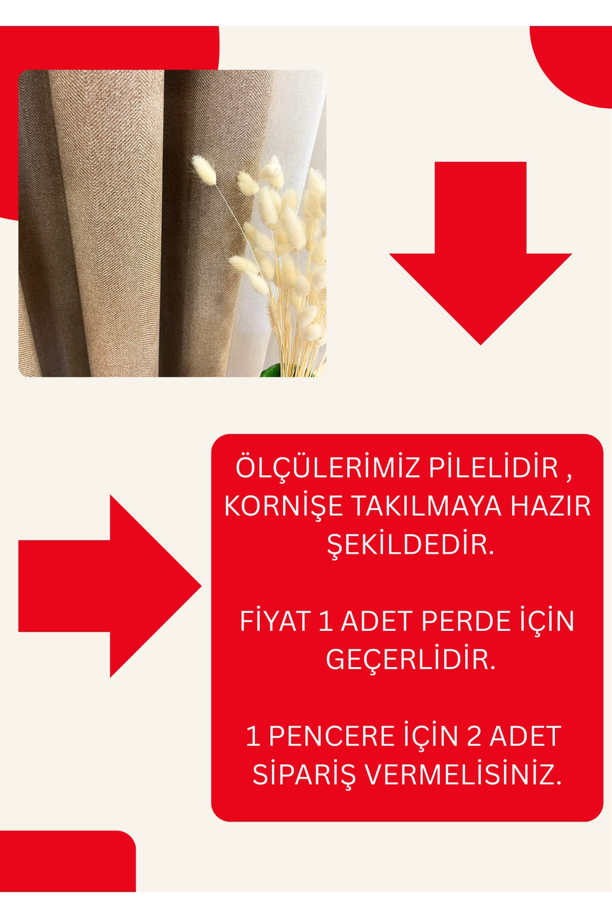 Kırçıllı Sütlü Kahverengi Keten Görünümlü 1/3 SIK Pile Fon Perde