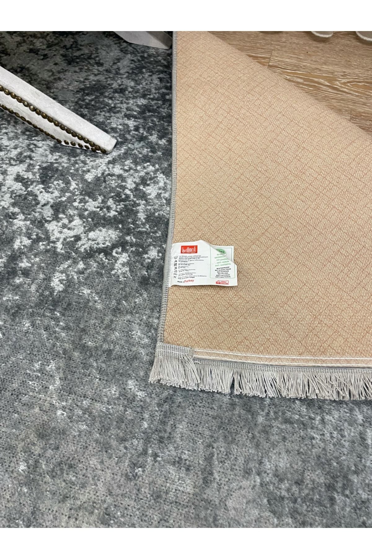 Düz Gri Lateks Modern Halı