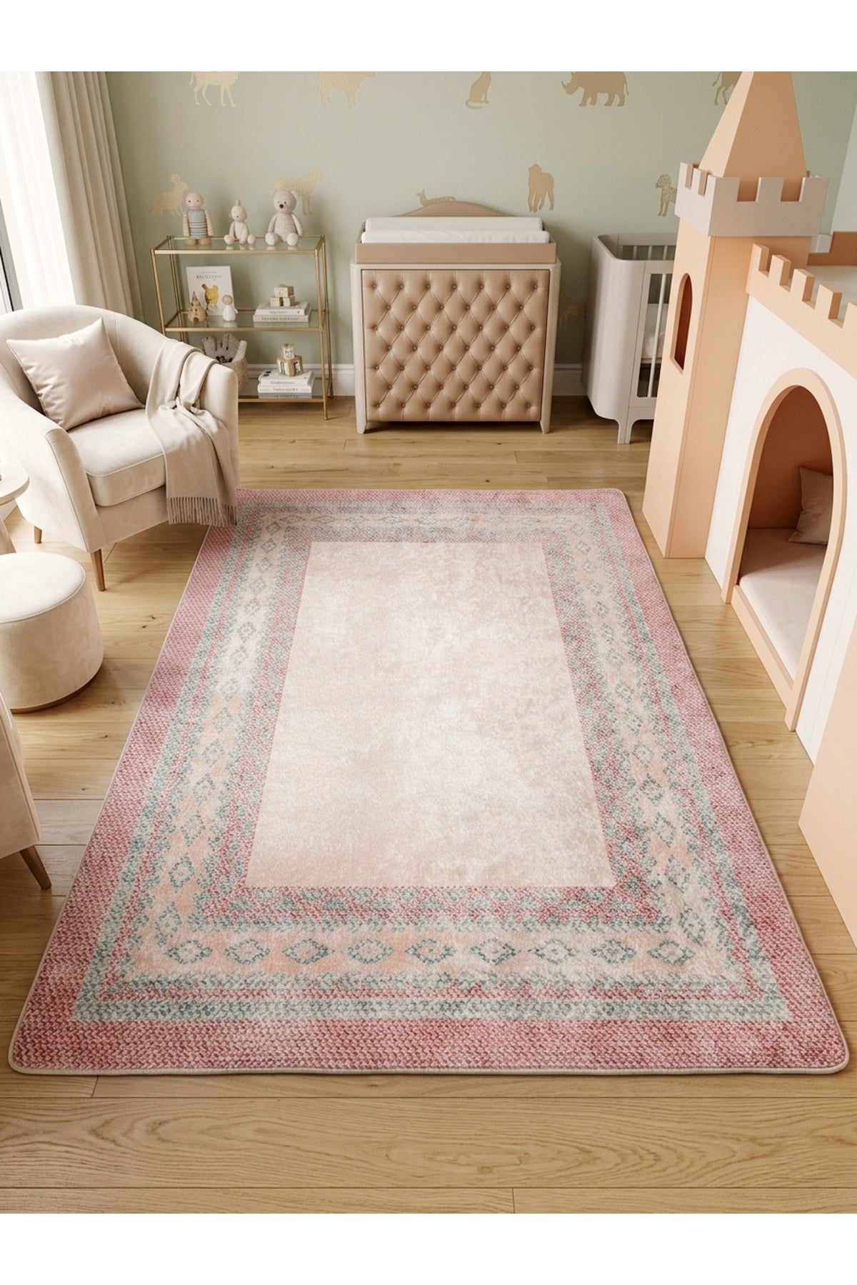 Modern Bohem Lateks Taban Çocuk Ve Bebek Odası Halısı