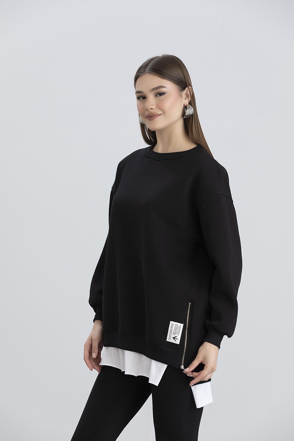 Işşil 7000-Üç İplik Penye Yünlü Kadın-Kız Sweatshirt