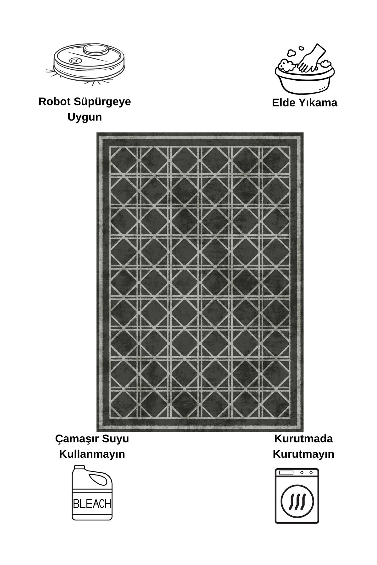 Geometrik Desen Lateks Taban Salon ve Yolluk Antre Halı