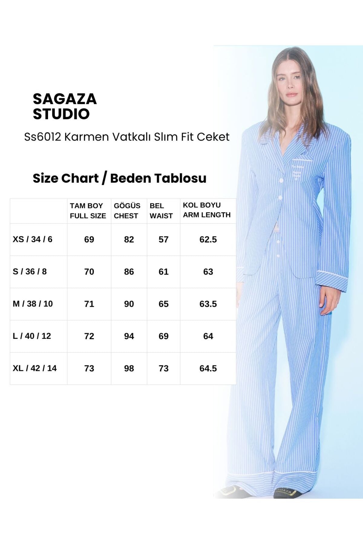 Sırtı Bağlamalı Slim Fit Ceket