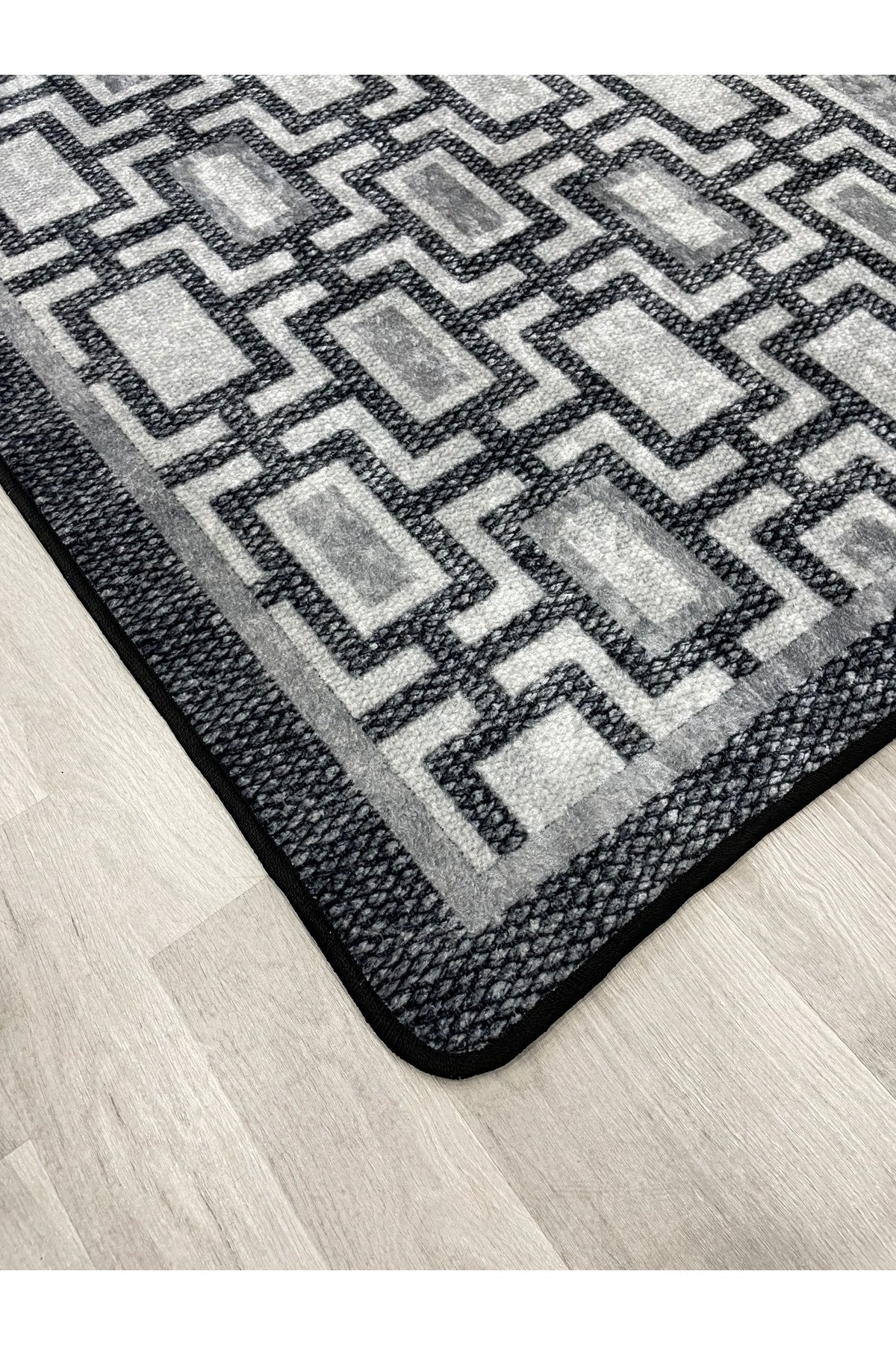 Geometrik Desen Modern Lateks Taban Salon Yolluk Antre Halı