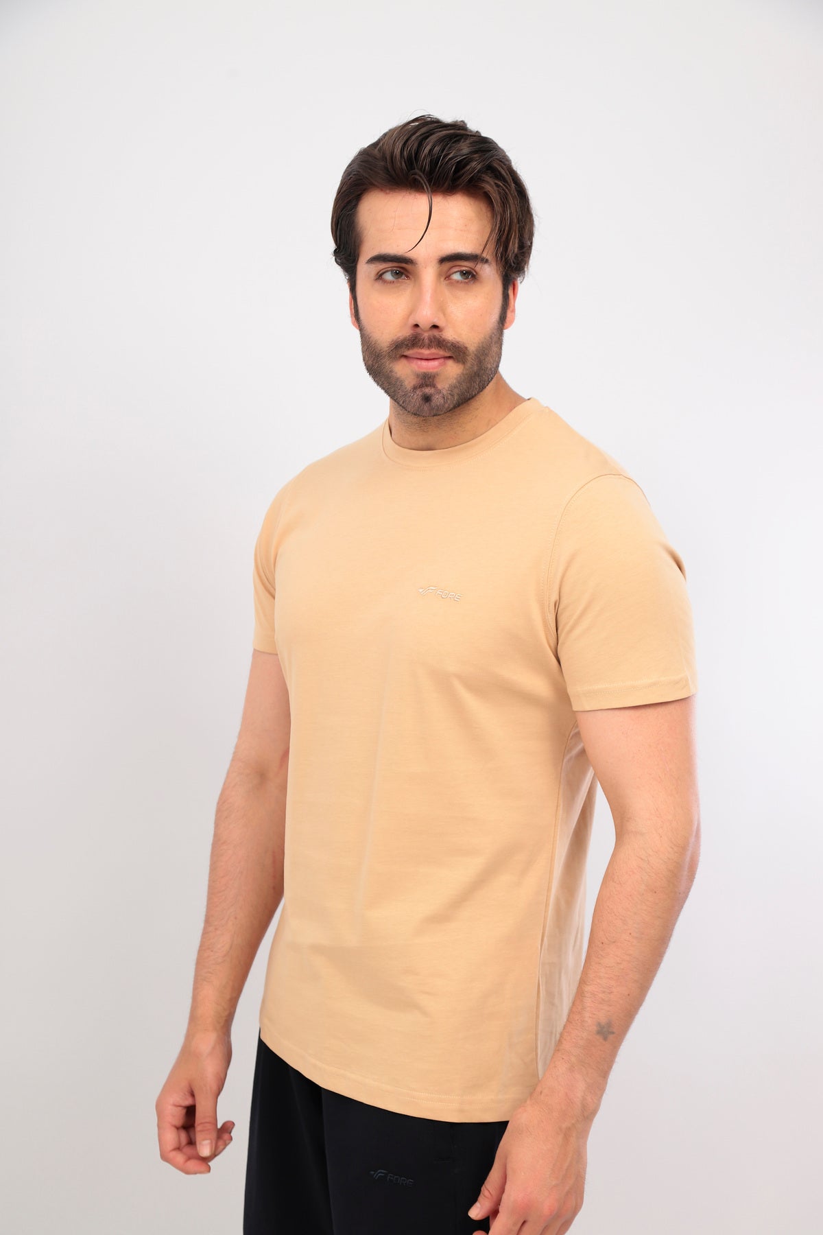 Erkek Bisiklet Yaka Tişört Kısa Kollu Basic Pamuklu Günlük Rahat T-Shirt