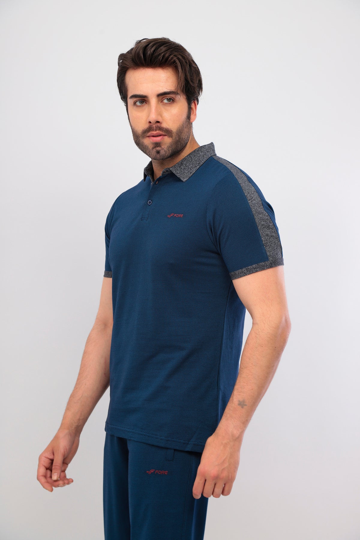 Erkek Royal Polo Yaka Tişört Takım Pamuklu Kısa Kollu Günlük Spor Set