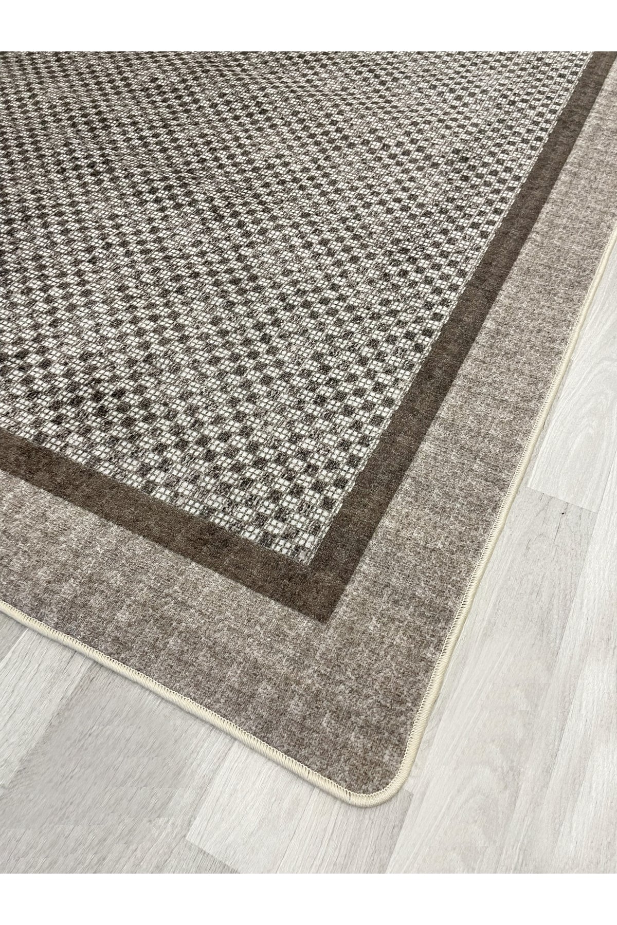GRİ Jüt Sisal Görünüm Bordürlü Kaymaz Taban Yolluk Mutfak Halı