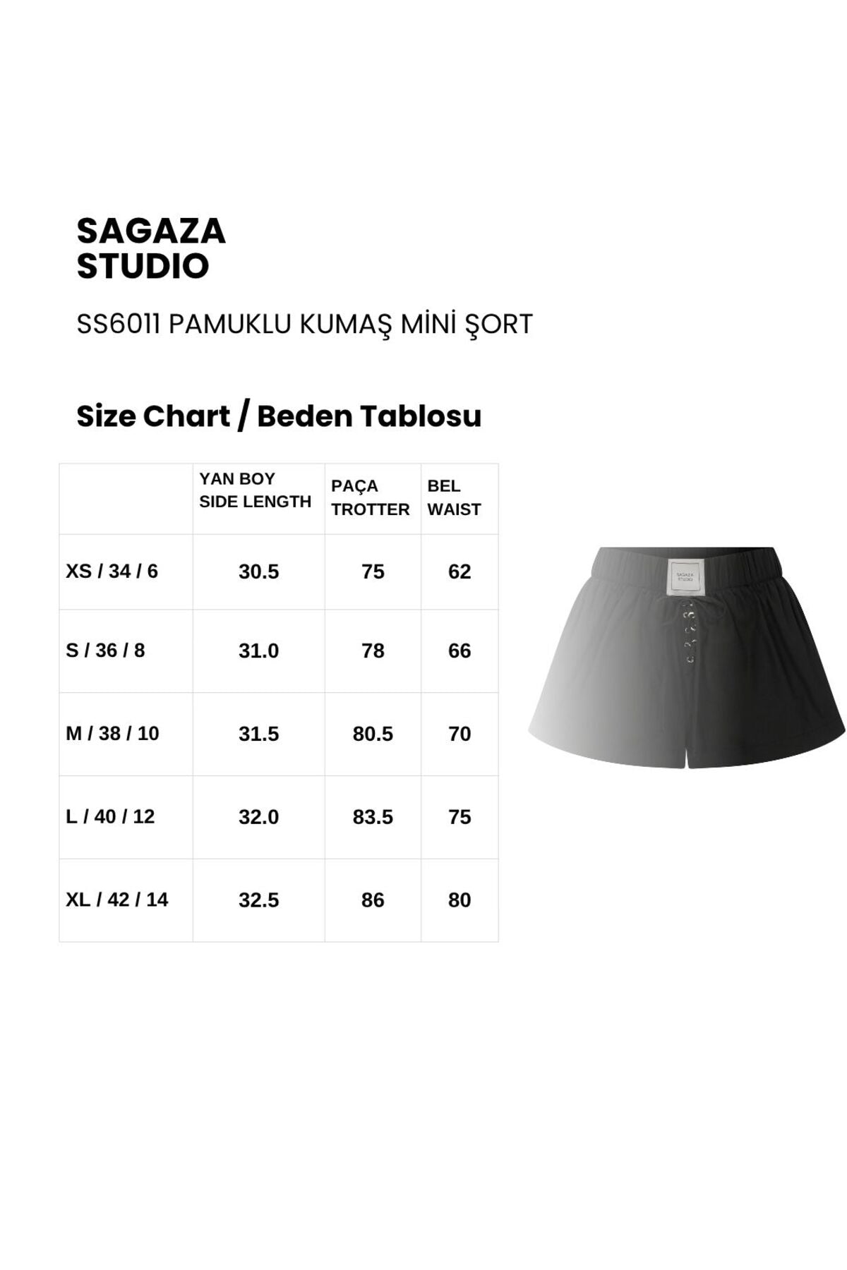 Kumaş Mini Şort