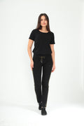 Women's Striped Elastic Waist Sweatpants