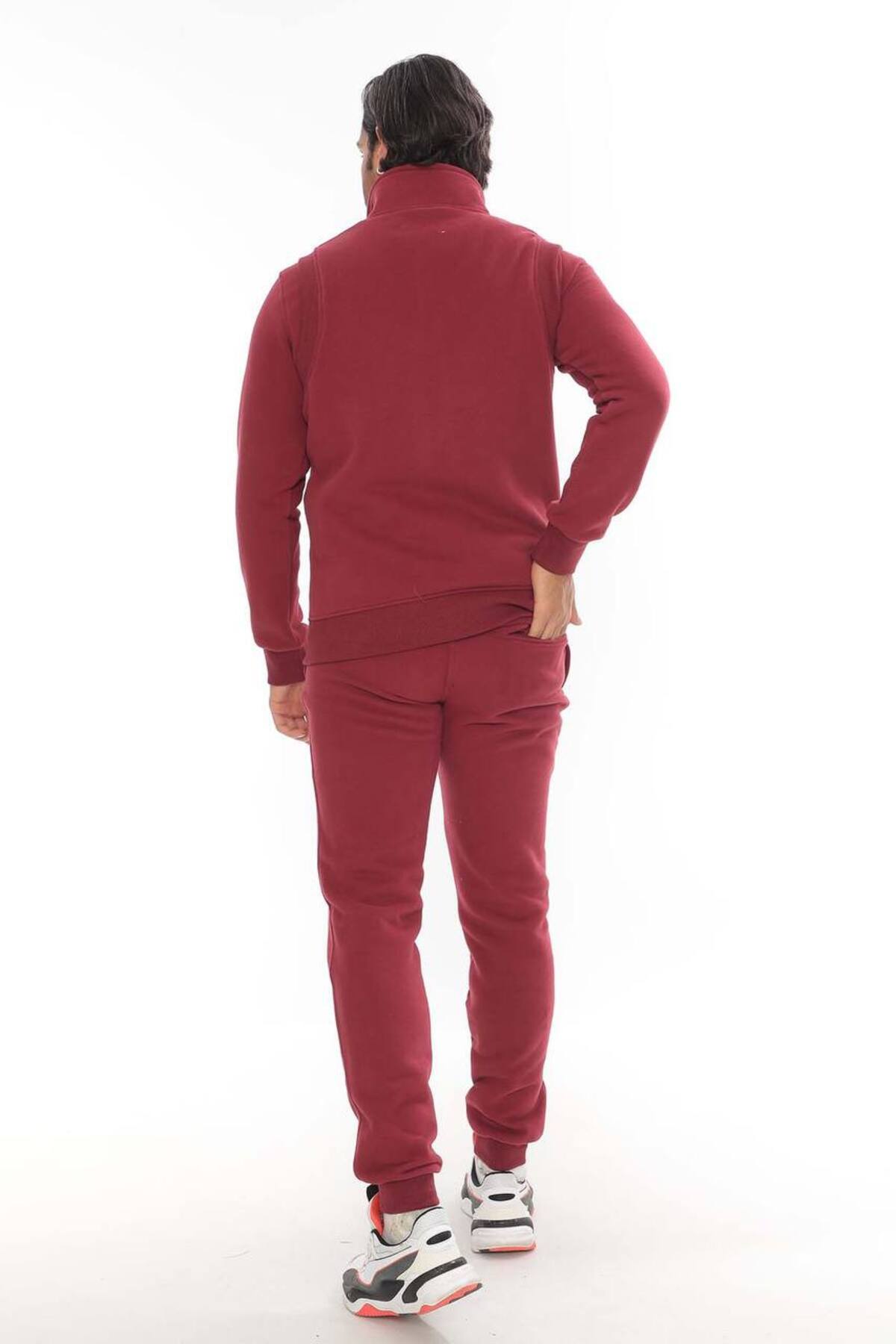 Erkek Bordo 3 Iplik 3'lü Sweat Takım