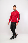Men's Red College Collar Rashell Sweat Suit