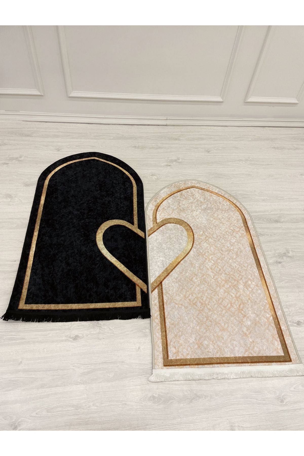 2 li Çift Seccadesi Ebat 75x125 SİYAH - MOR