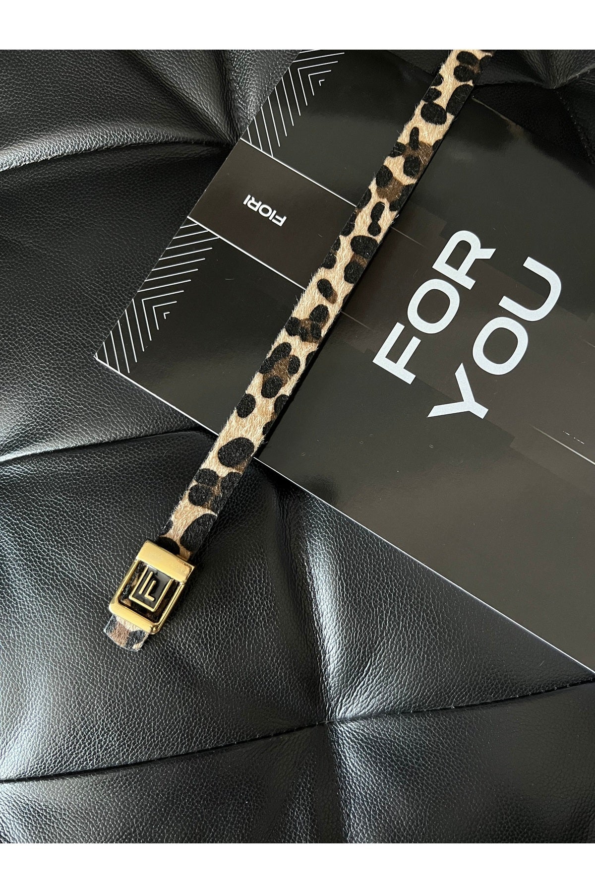 F Logolu Gold Tokalı Leopar Kadın Kemeri, Gold Kadın Kemeri, Pantolon Kemeri, Ceket Kemeri