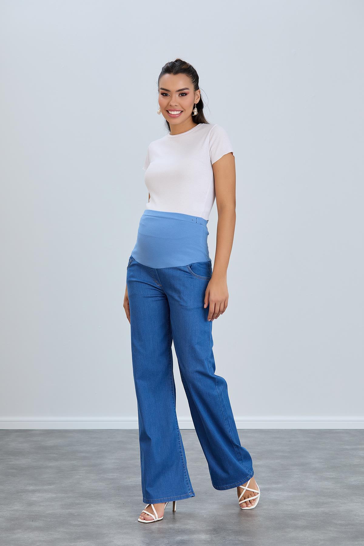 8798-hamile Lycra Bol Paça Kot Pantolon