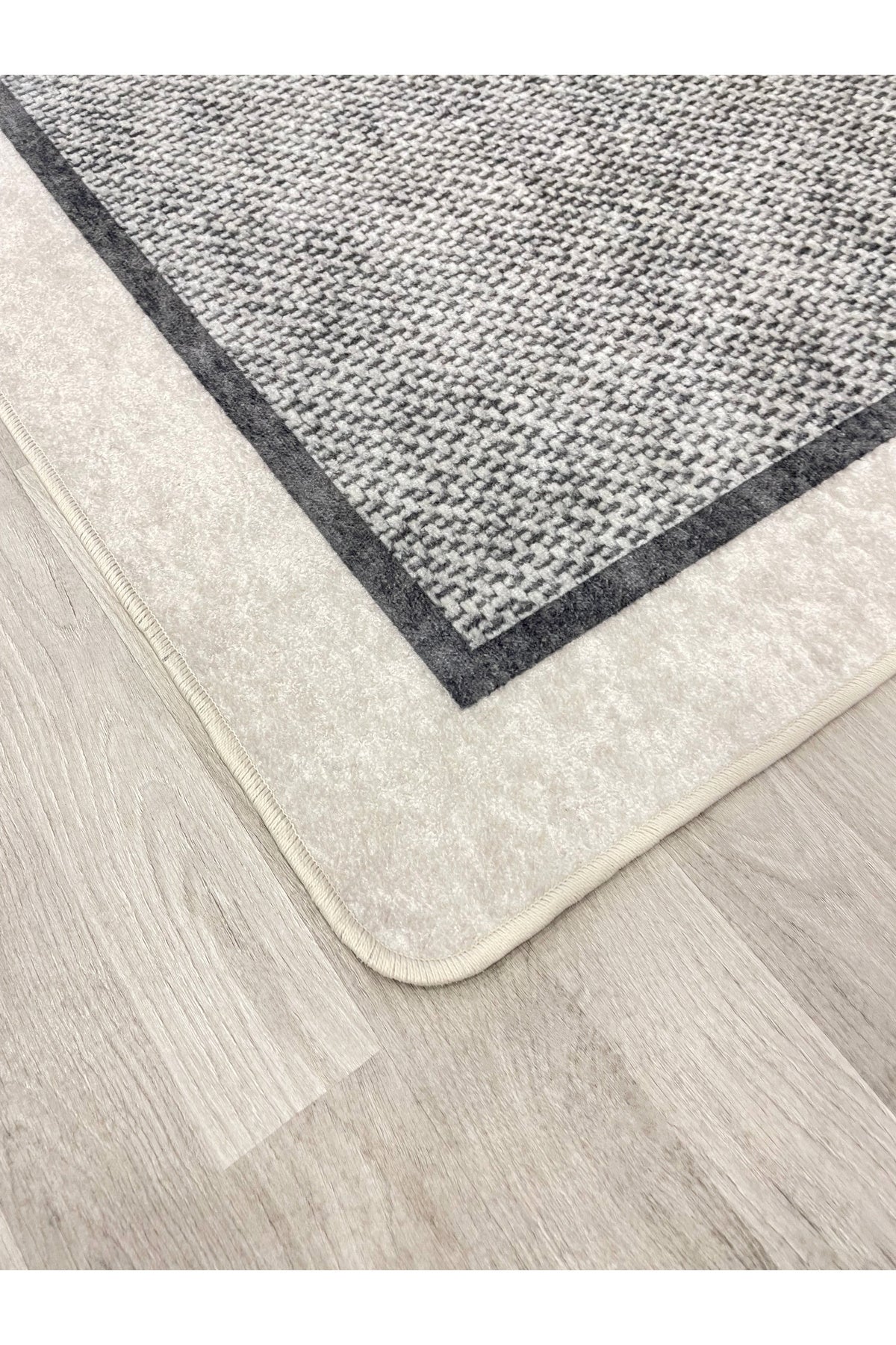 Hasır Jüt Sisal Görünümlü Bordürlü Lateks Taban Salon ve Yolluk Antre Halı
