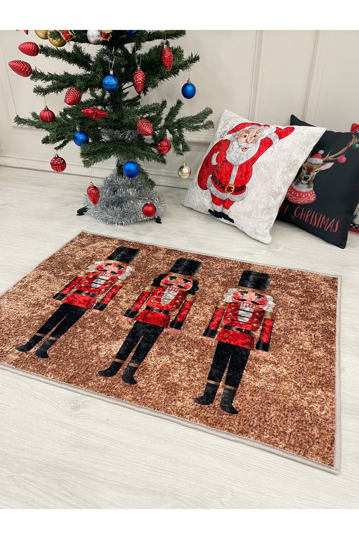 Kurşun Asker Detaylı Dekoratif Yılbaşı Paspas Ölçü 60x90