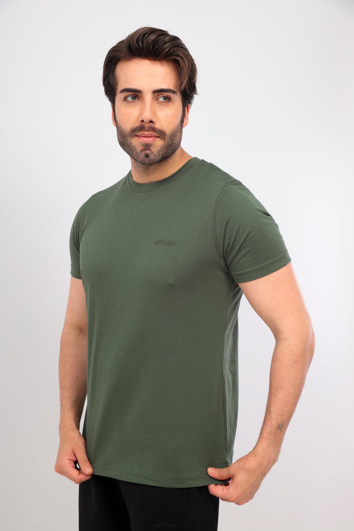 Erkek Bisiklet Yaka Tişört Kısa Kollu Basic Pamuklu Günlük Rahat T-Shirt