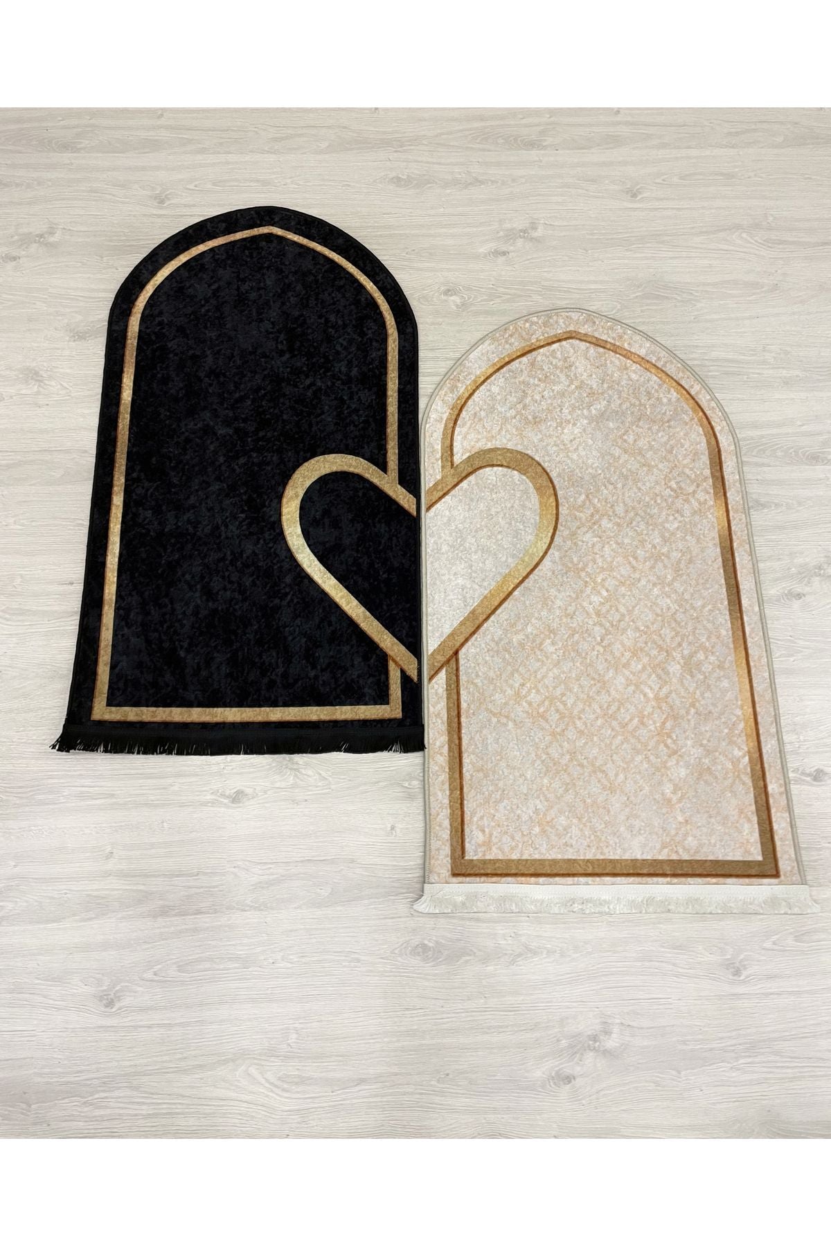 2 li Çift Seccadesi Ebat 75x125 SİYAH - MOR