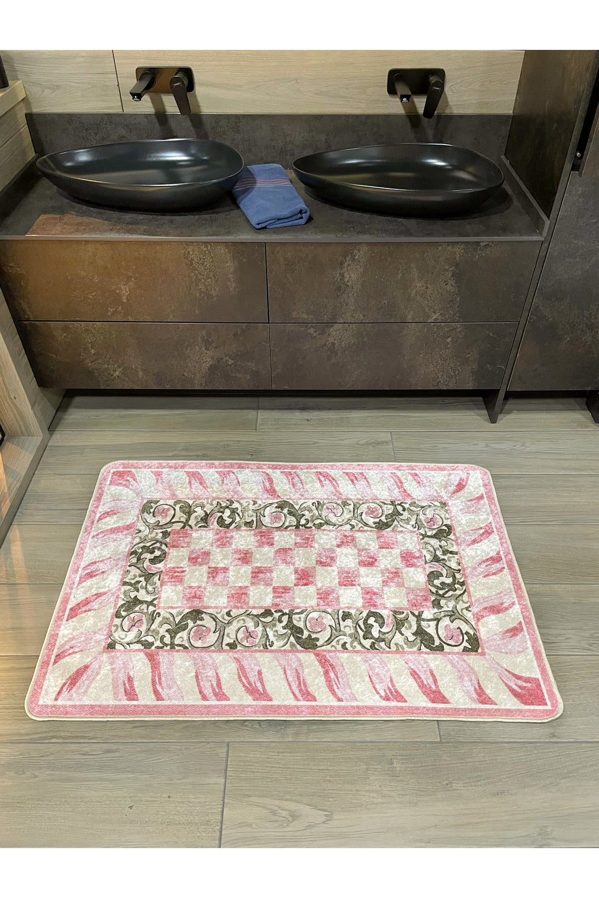 Çiçek Desen Pembe Renk - Banyo Papası (80 x 120)