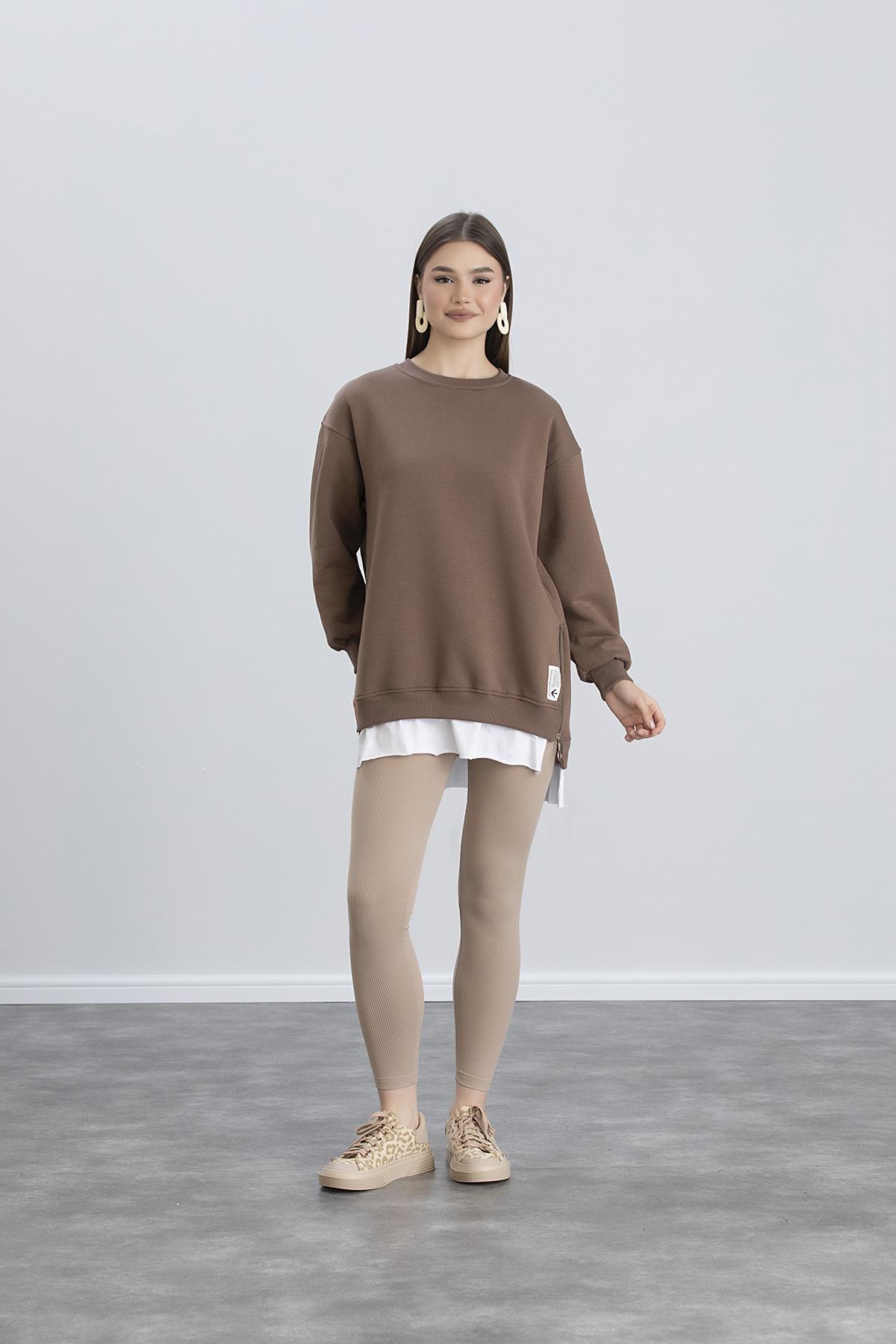 Işşil 7000-Üç İplik Penye Yünlü Kadın-Kız Sweatshirt