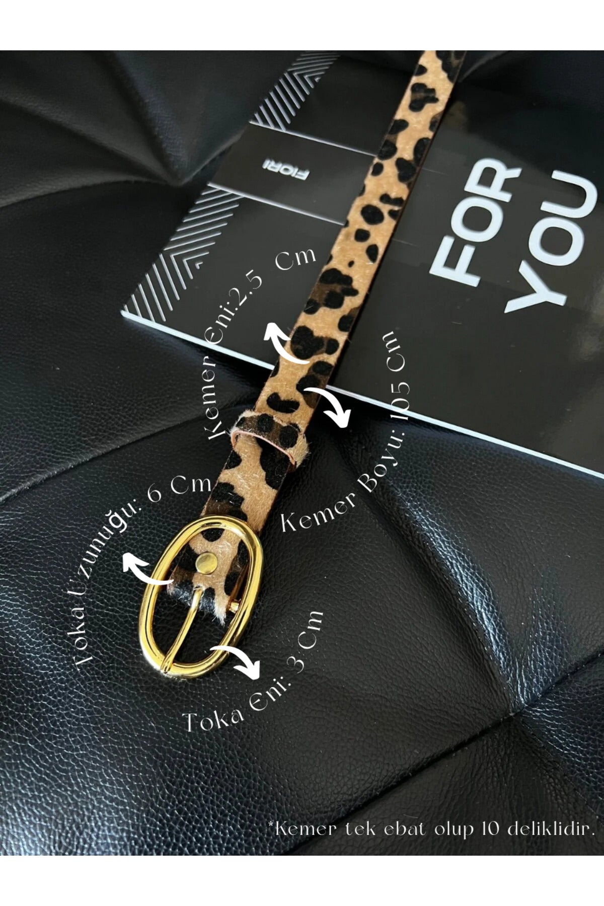 Oval Gold Tokalı Leopar Kadın Pantolon Kemeri, Ceket Kemeri, Elbise Kemeri, Gömlek Kemeri