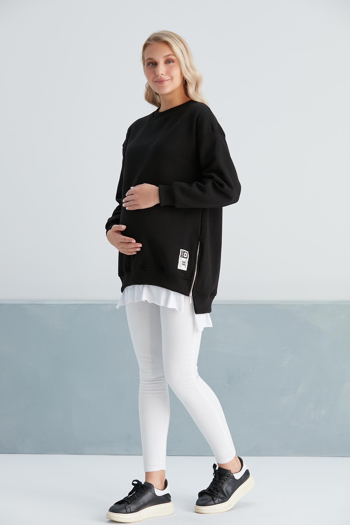 6465-üç Iplik Penye Yünlü Hamile Giyim Sweatshirt