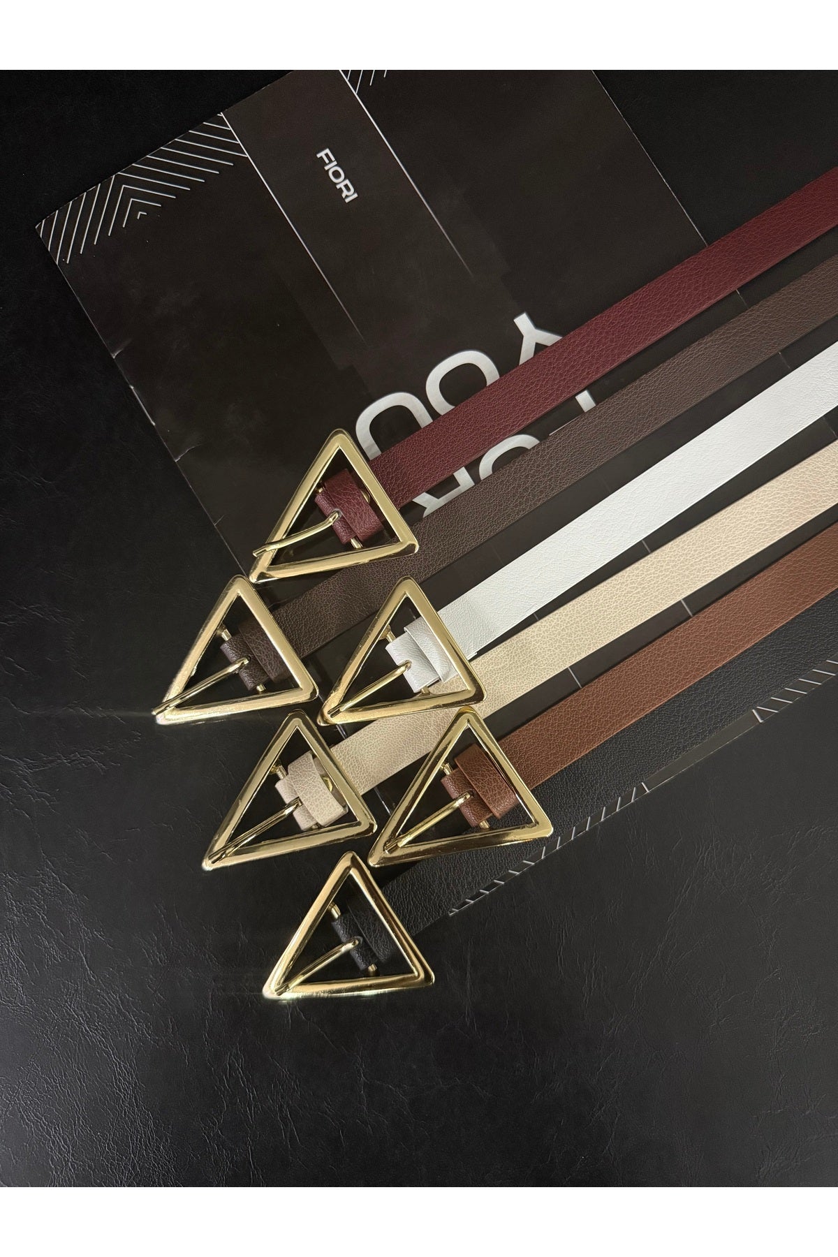 6'lı Üçgen Gold Tokalı Kadın Pantolon Kemeri, Ceket Kemeri, Elbise Kemeri, Gömlek Kemeri