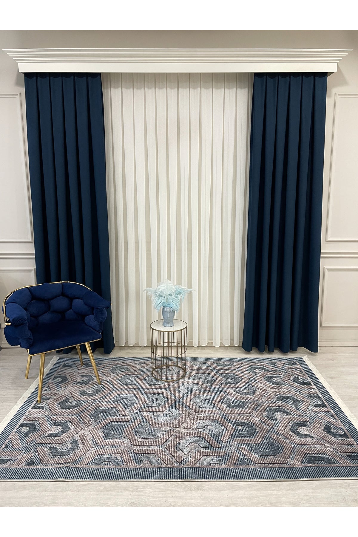Brown Gray Embossed Look Latex Leather Base Rug
