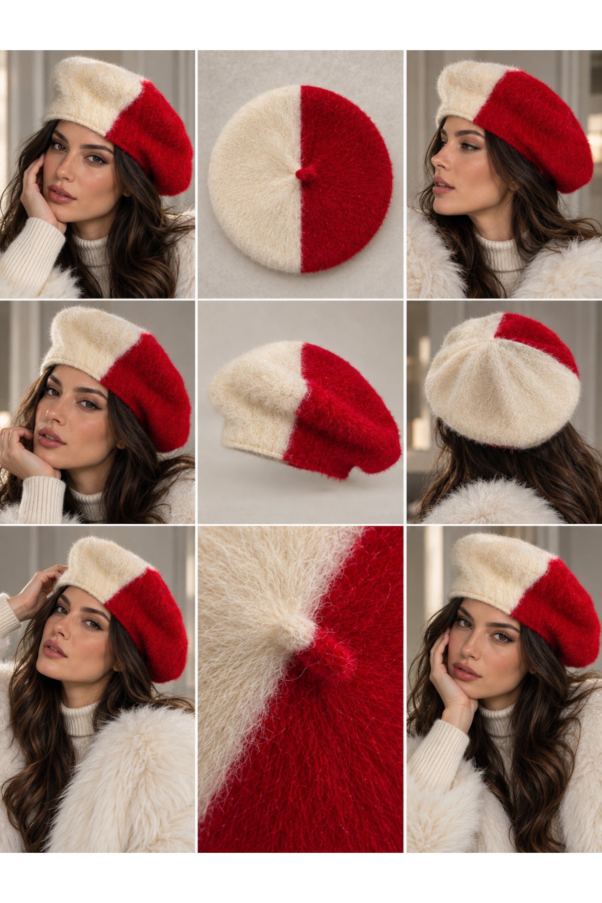 Lacivert Sakallı Yumuşak Dokulu Peluş Kışlık Bere BERE1161