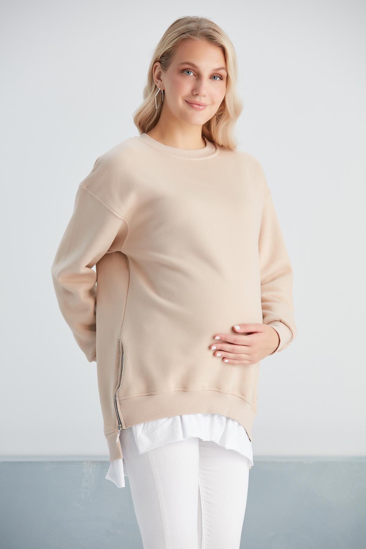 6465-üç Iplik Penye Yünlü Hamile Giyim Sweatshirt