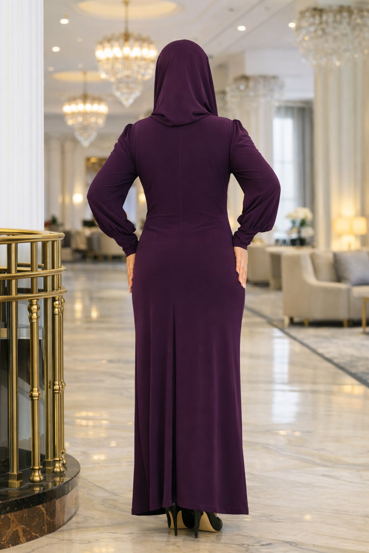 Şık ve Zarif Taşlı Abiye Elbise 3021