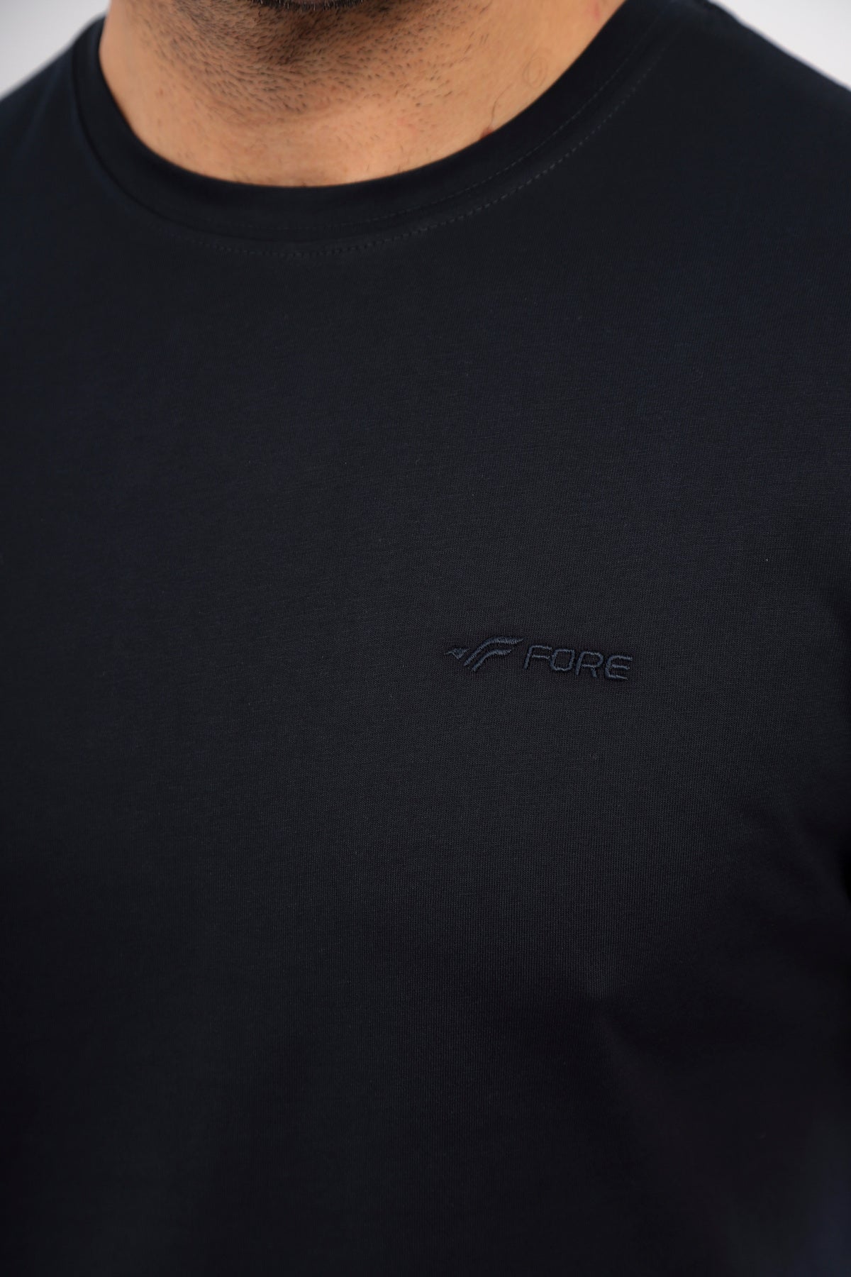 Erkek Lacivert Bisiklet Yaka T-shirt