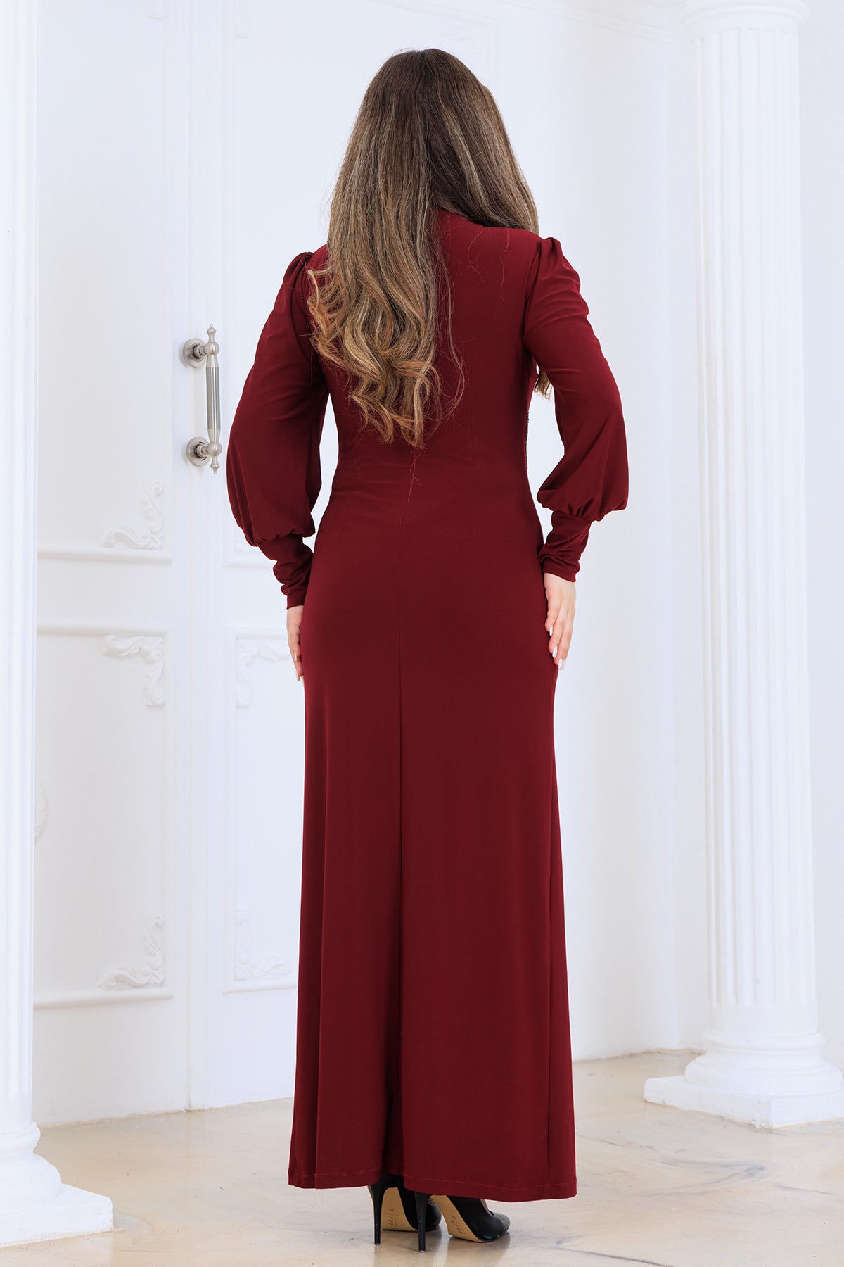 Eleni̇ Taşli Tesettür Abi̇ye Elbi̇se