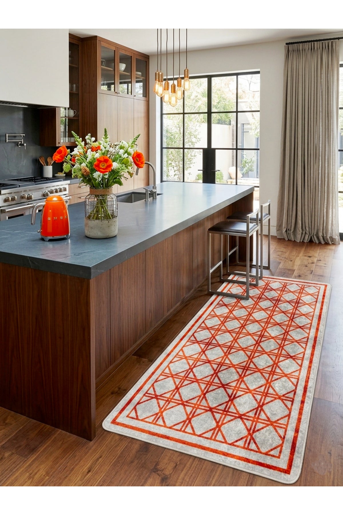 Geometrik Desen Lateks Taban Salon ve Yolluk Antre Halı
