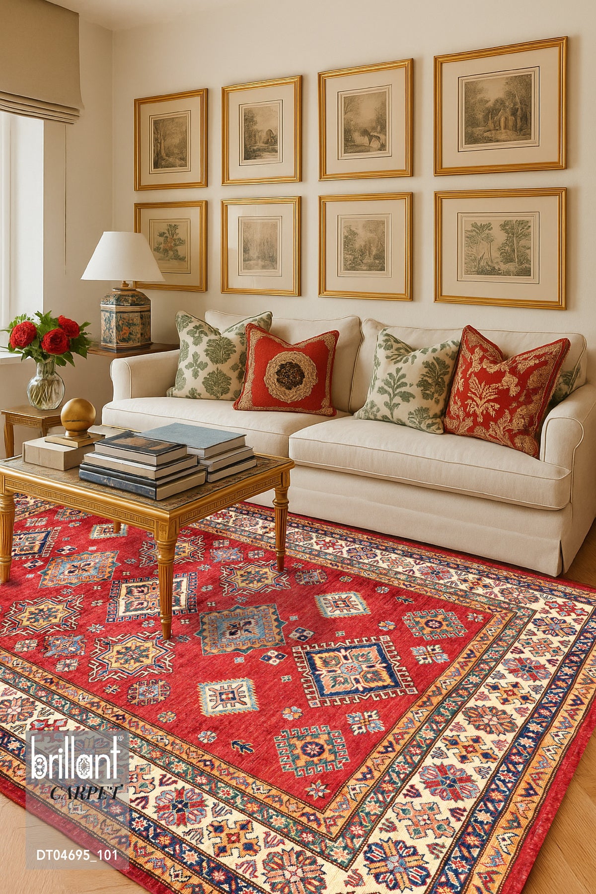 Kilim Motifli SAÇAKLI Klasik Kaymaz Taban Halı