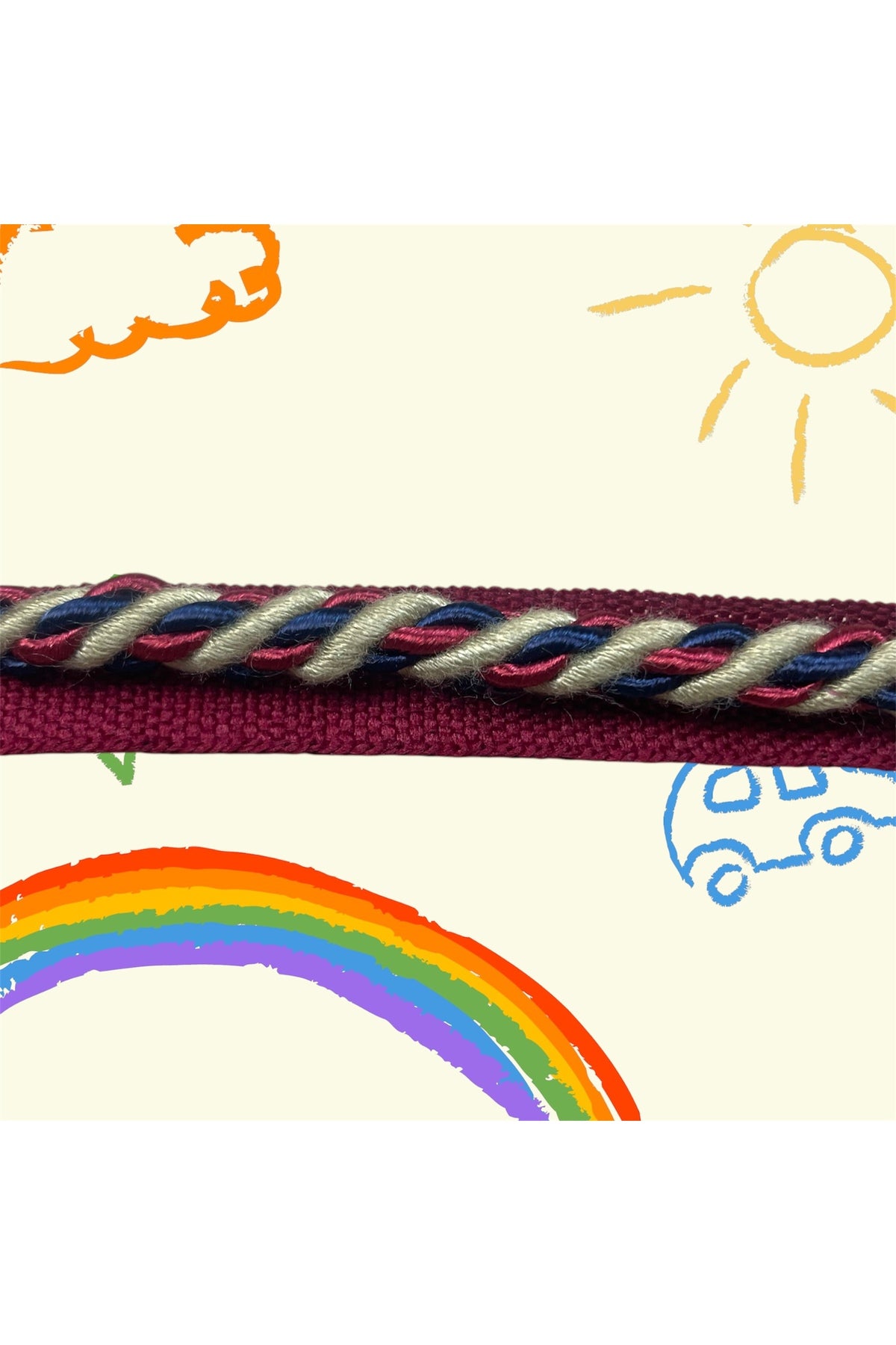 25 METRE - BEYAZ-PEMBE-SARI Renk Kalın Halat Kordon