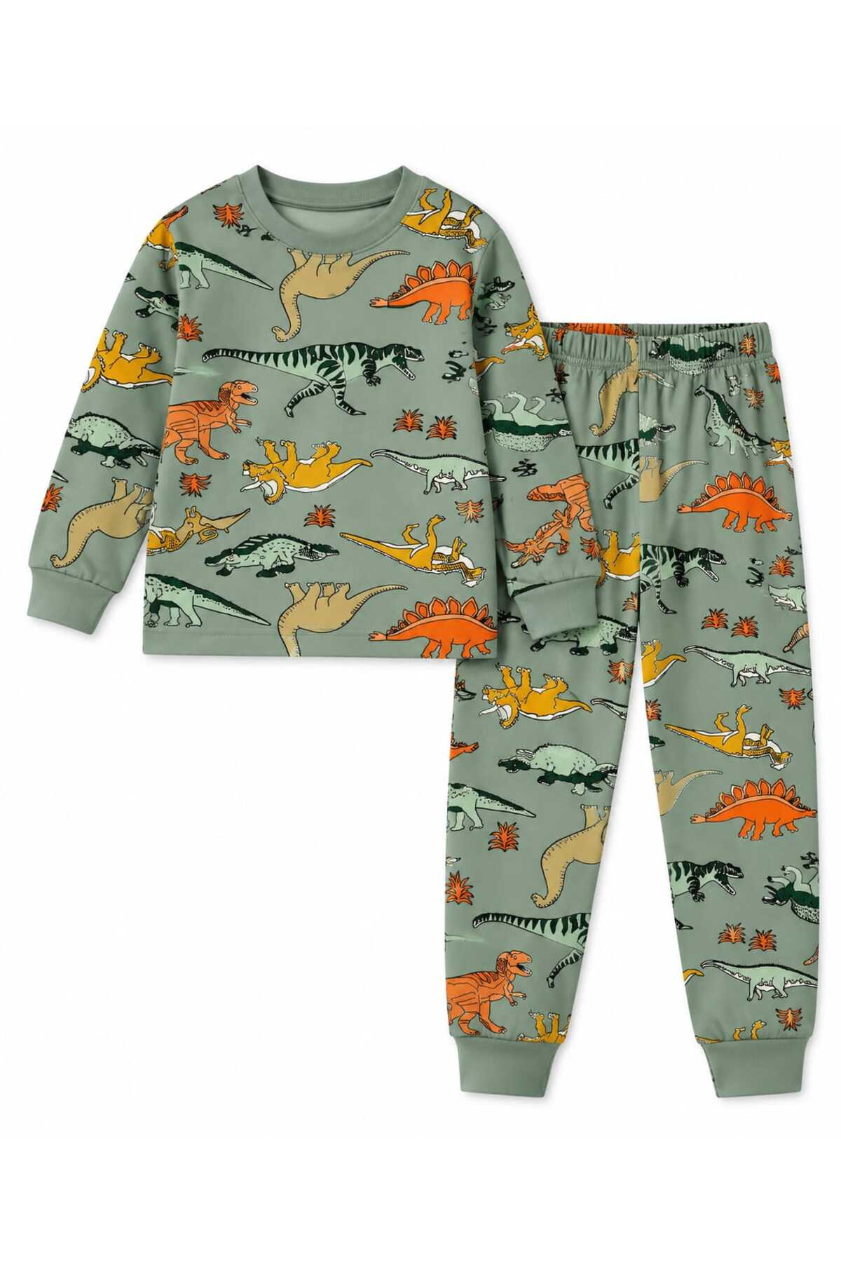 %100 pamuk elmas kids erkek çocuk uzun kol pijama takımı
