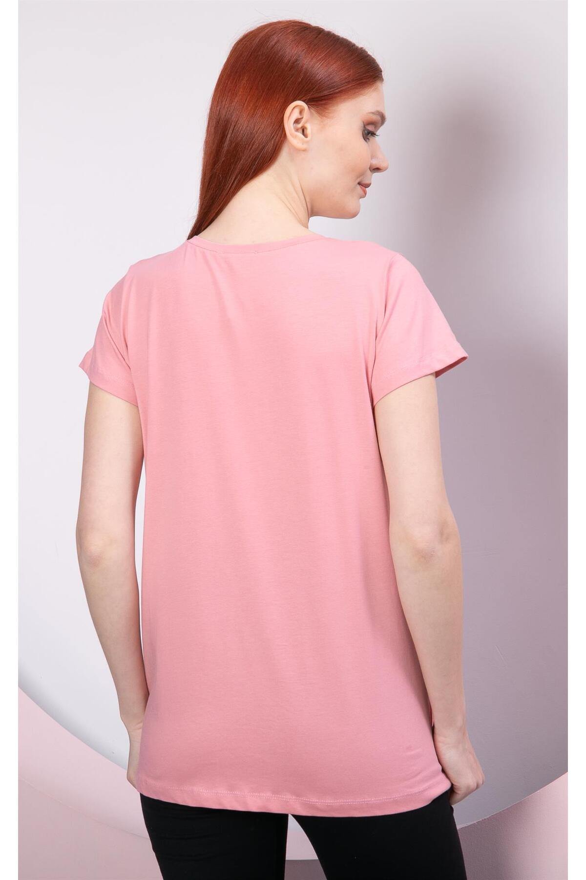 Işşil O7158-Yan Düğmeli Emzirme Detay Hamile T-Shirt