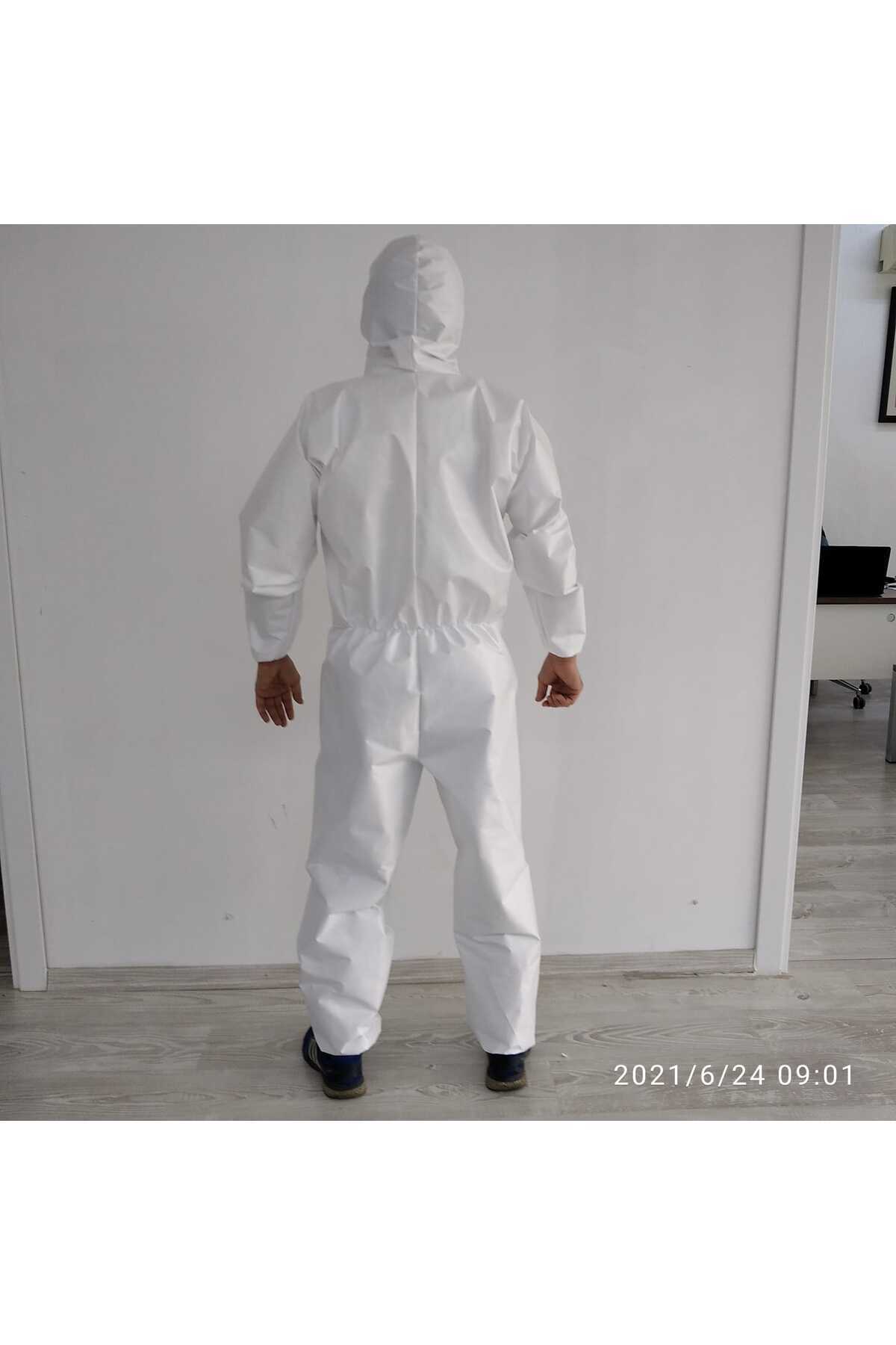 Tek Kullanımlık Koruyucu Lamineli Tulum-Esnek-Hafif-Konforlu-5 Li Set