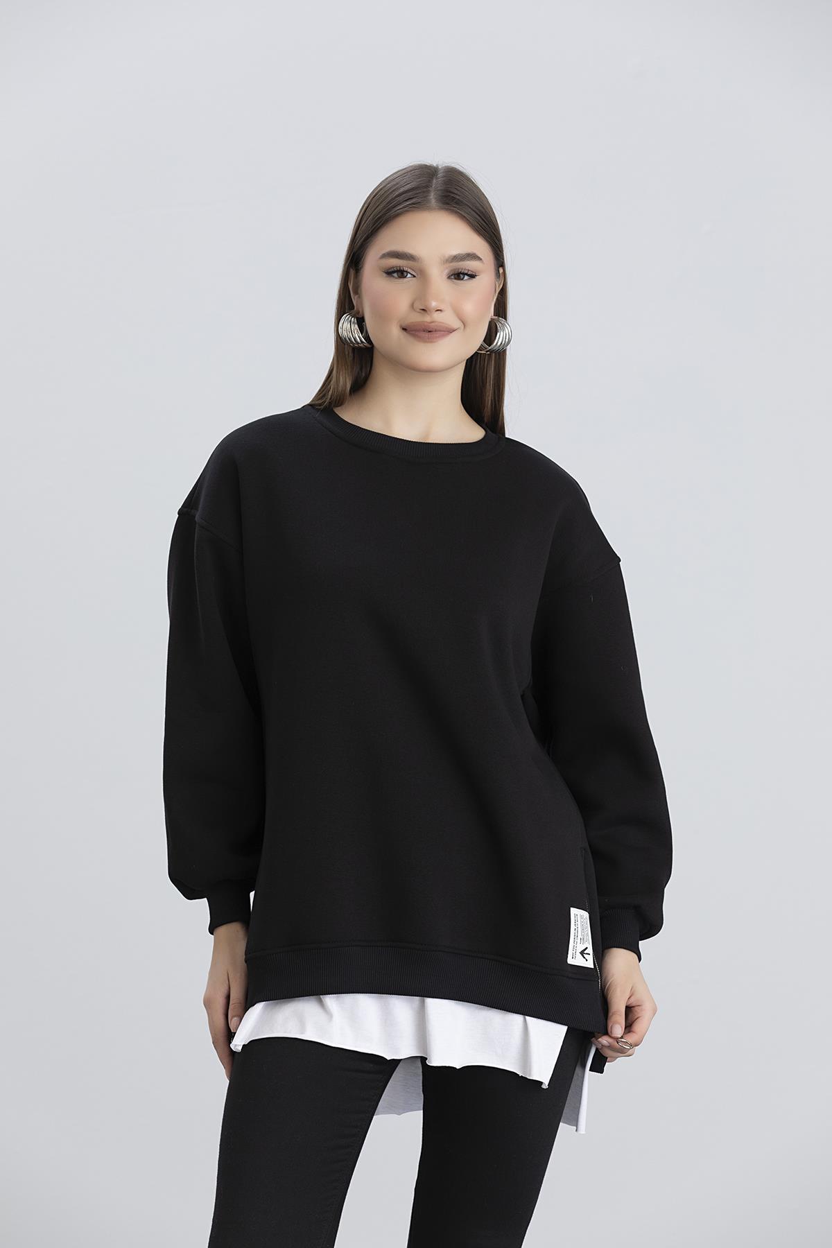 Işşil 7000-Üç İplik Penye Yünlü Kadın-Kız Sweatshirt