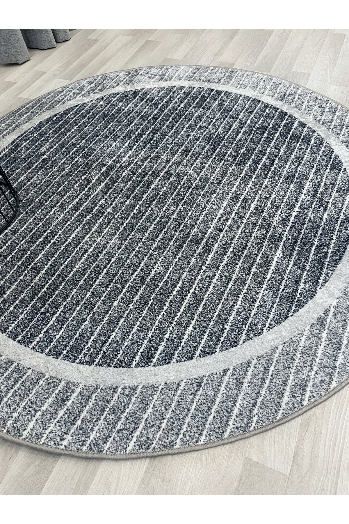 İskandinav Tarzı Kaymaz Taban Sisal Görünüm Daire Halı