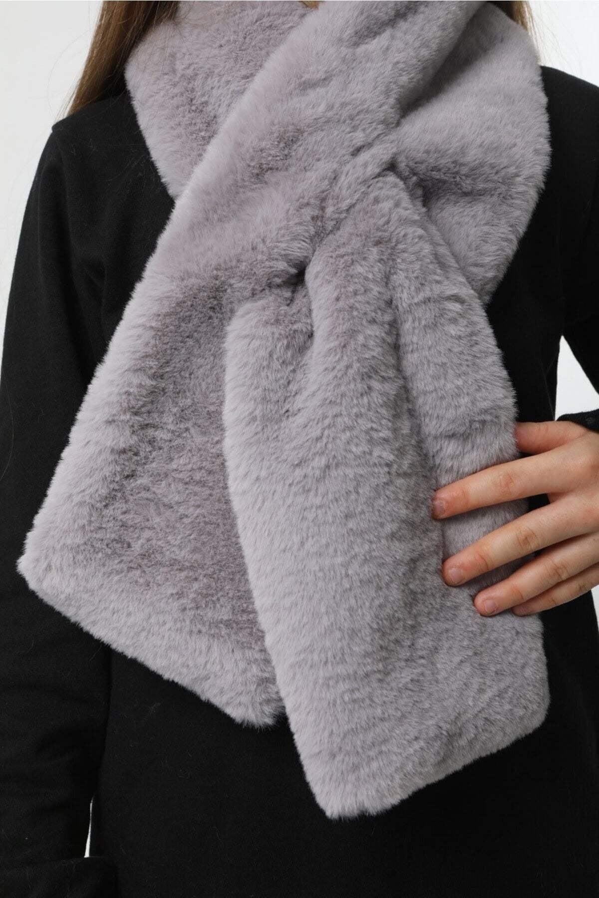 Kız Çocuk Kırmızı Peluş Kaşkol Boyunluk Atkı