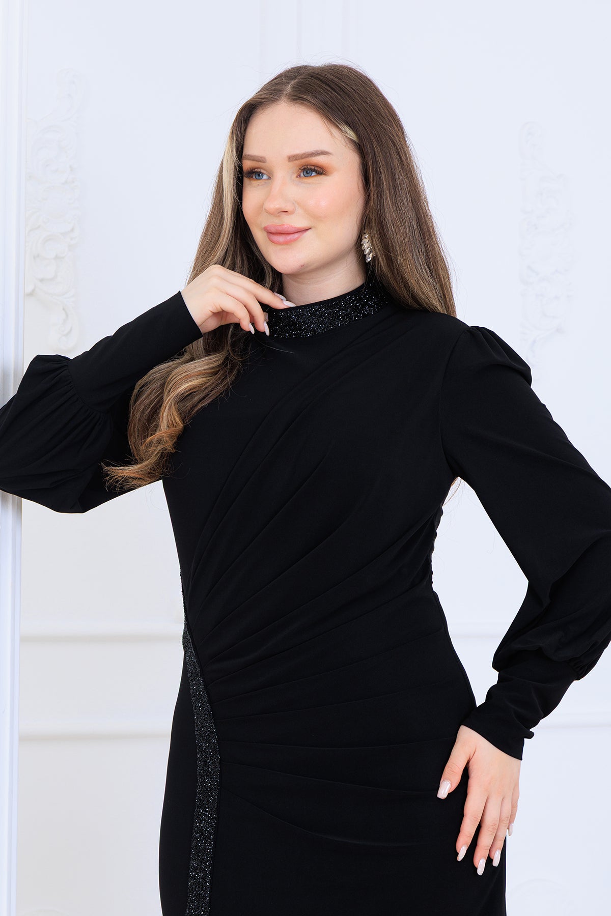 Eleni̇ Taşli Tesettür Abi̇ye Elbi̇se