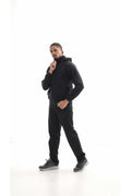 Men's Fleece-Lined Zip-Up Hoodie Sports Tracksuit