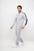 Men's Gray College Collar Rashell Sweat Suit