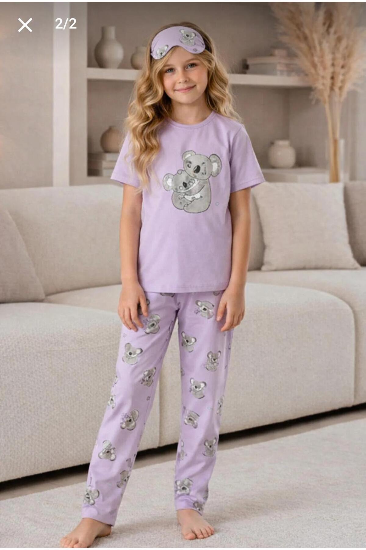 Anne kız pamuklu uyku bantlı yazlık kısa kollu pijama takımı ( tek takım fiyatıdır ayrı ayrı sepete atıp alabilirsiniz)