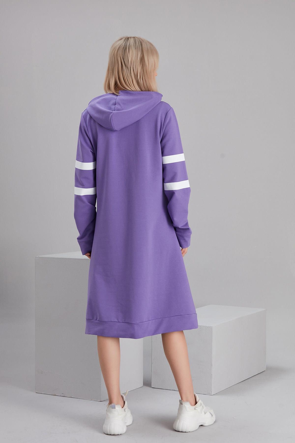 O7213-bant Çizgi Kol Emzirmeli Hamile Sweatshirt-tunik